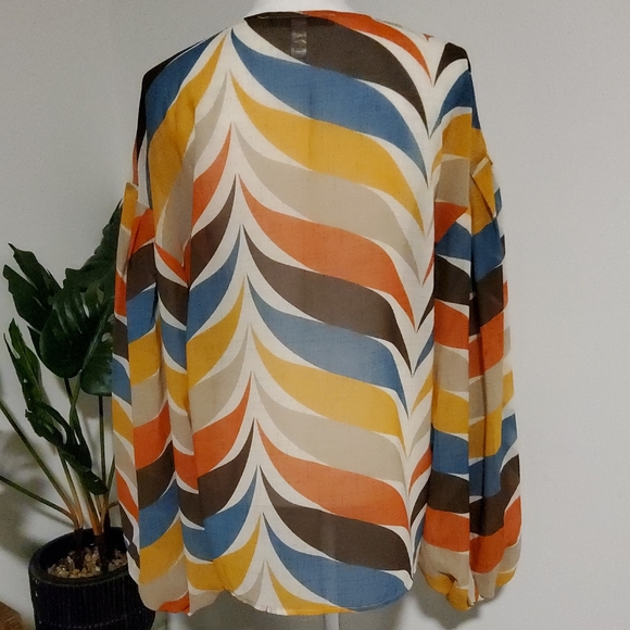 Hutch Multicolor Chevron Boho Blouse - Picture 7 of 9